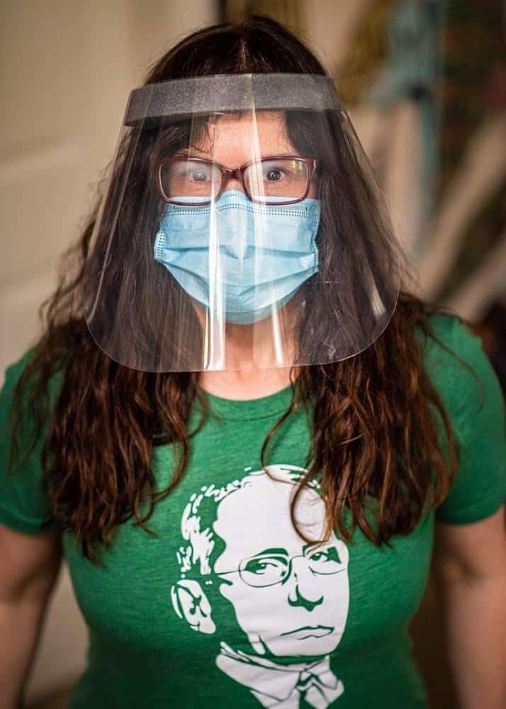 Photo of Kara in a face mask